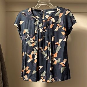 Boden  pleaded blouse in midnight blue size 6